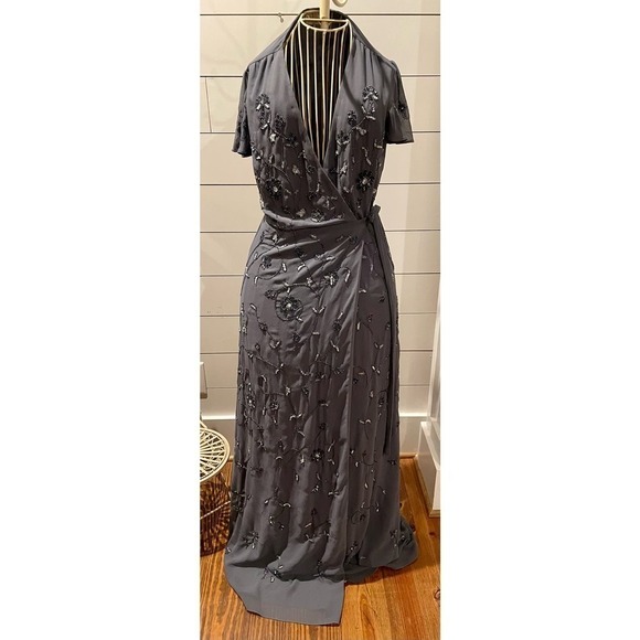 NWOT Anthropologie BHLDN Hydrangea Plymouth Wrap Dress, size 6 - Picture 5 of 16